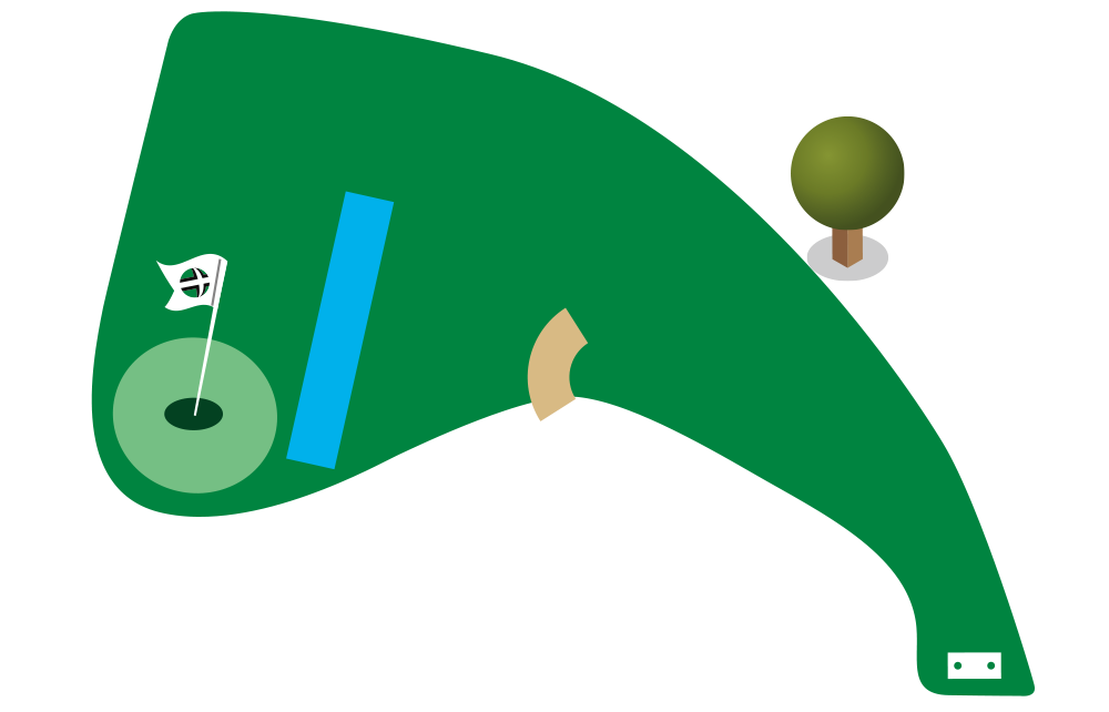 Illustration of Footgolf Devon hole 6